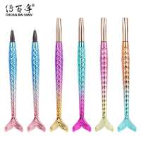 Promotional gift cute colorful UV plated plastic mermaid pen creative fish shape ball pen