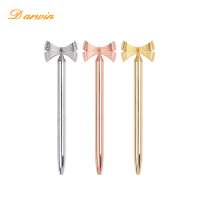 Rose gold metal pens with logo crystal pen with charm custom crystal pen with bow