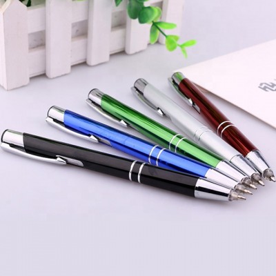 Top selling Luxury souvenir  led light  metal aluminum ball pen with customized logo for promotion gift