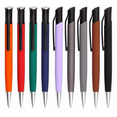 Hot selling Latest Promotional metal aluminum plunge action  pen  customized logo pen